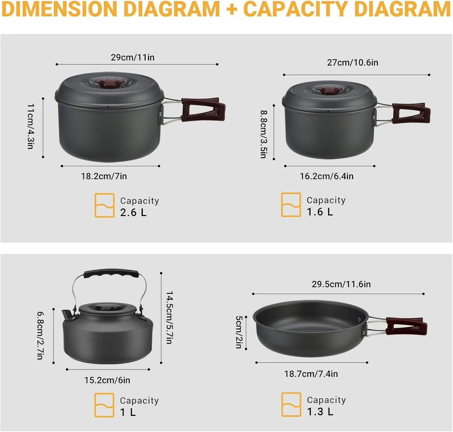 lightweight camping cookware set for 2-4 people