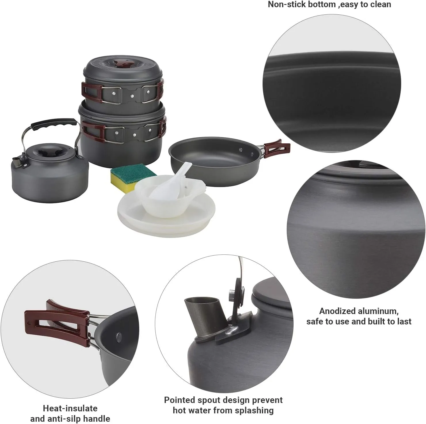 lightweight camping cookware set for 2-4 people