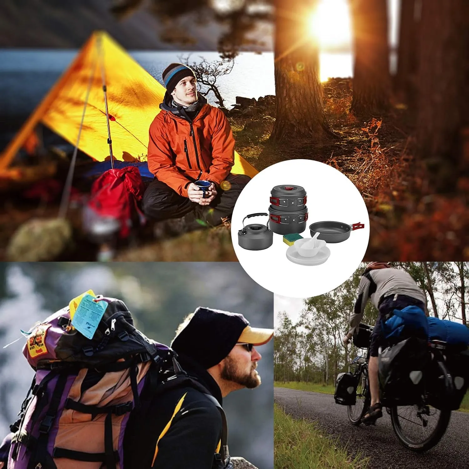 lightweight camping cookware set for 2-4 people