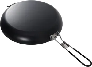 Lightweight Non-Stick Frying Pan Iron Saucepan Folding Handle for Camping Hiking