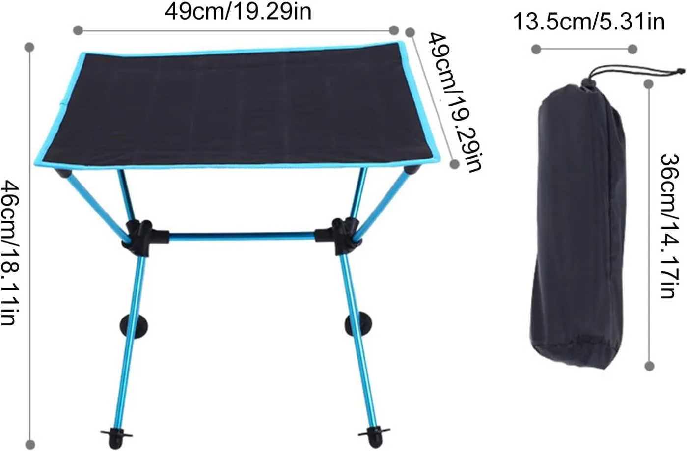 Lightweight Oxford Cloth Folding Table for Camping Picnic and BBQ Compact Roll Up Table for Fishing Portable and Durable Foldable Table