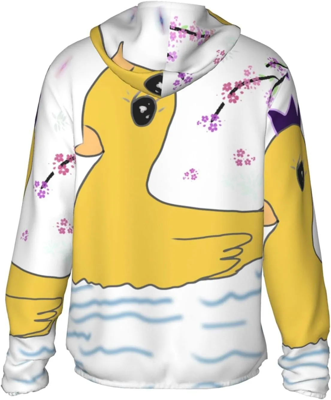 Lightweight UV Protection Sun Jacket, little yellow duck Print Sportswear Hooded Sunblock Shirt for Outdoor