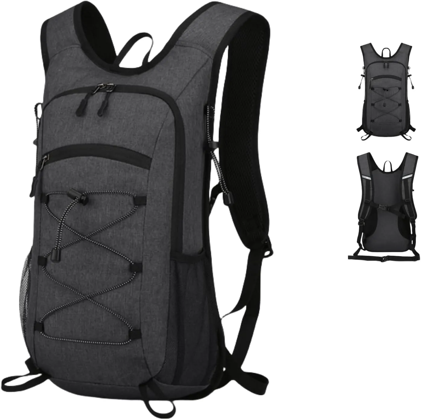 Lightweight Water-Resistant Hiking Backpack,380g Compact Daypack for Cycling & Camping (Multi-Color) (black)