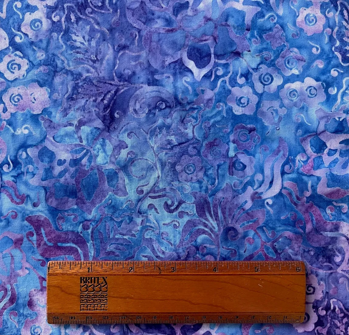 Lilac & Cobalt Meadows Cotton Batik (Made in Indonesia)