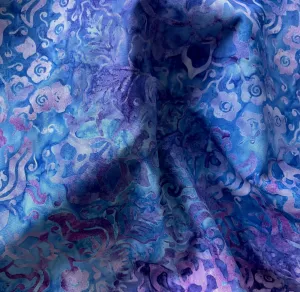 Lilac & Cobalt Meadows Cotton Batik (Made in Indonesia)