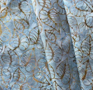 Linden Leaf Cloud Blue Cotton Batik (Made in Indonesia)