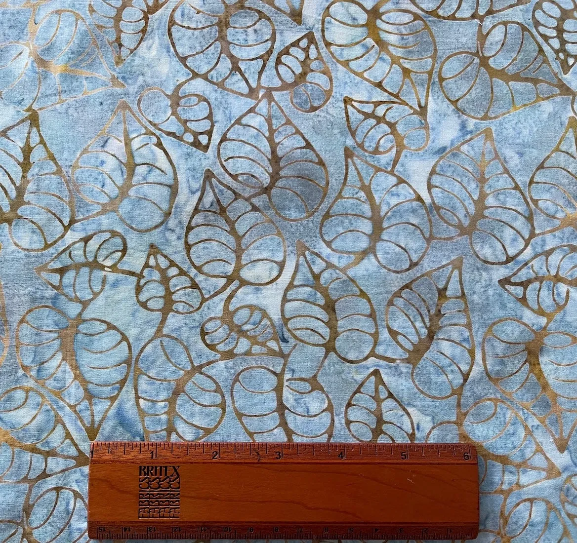 Linden Leaf Cloud Blue Cotton Batik (Made in Indonesia)