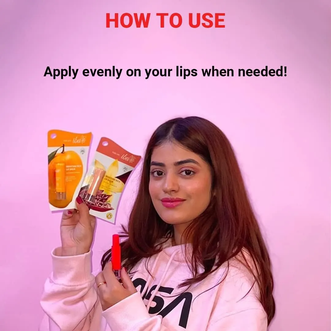 Lips Moisture Rich Lip Balm - Strawberry 4.5 g | For Dry Damaged & Chapped Lips | Enriched with Cocoa Butter Shea Butter l Glossy Finish | Halal Certified & Vegan