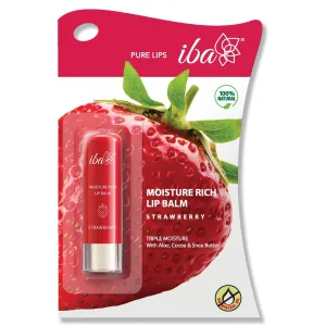Lips Moisture Rich Lip Balm - Strawberry 4.5 g | For Dry Damaged & Chapped Lips | Enriched with Cocoa Butter Shea Butter l Glossy Finish | Halal Certified & Vegan