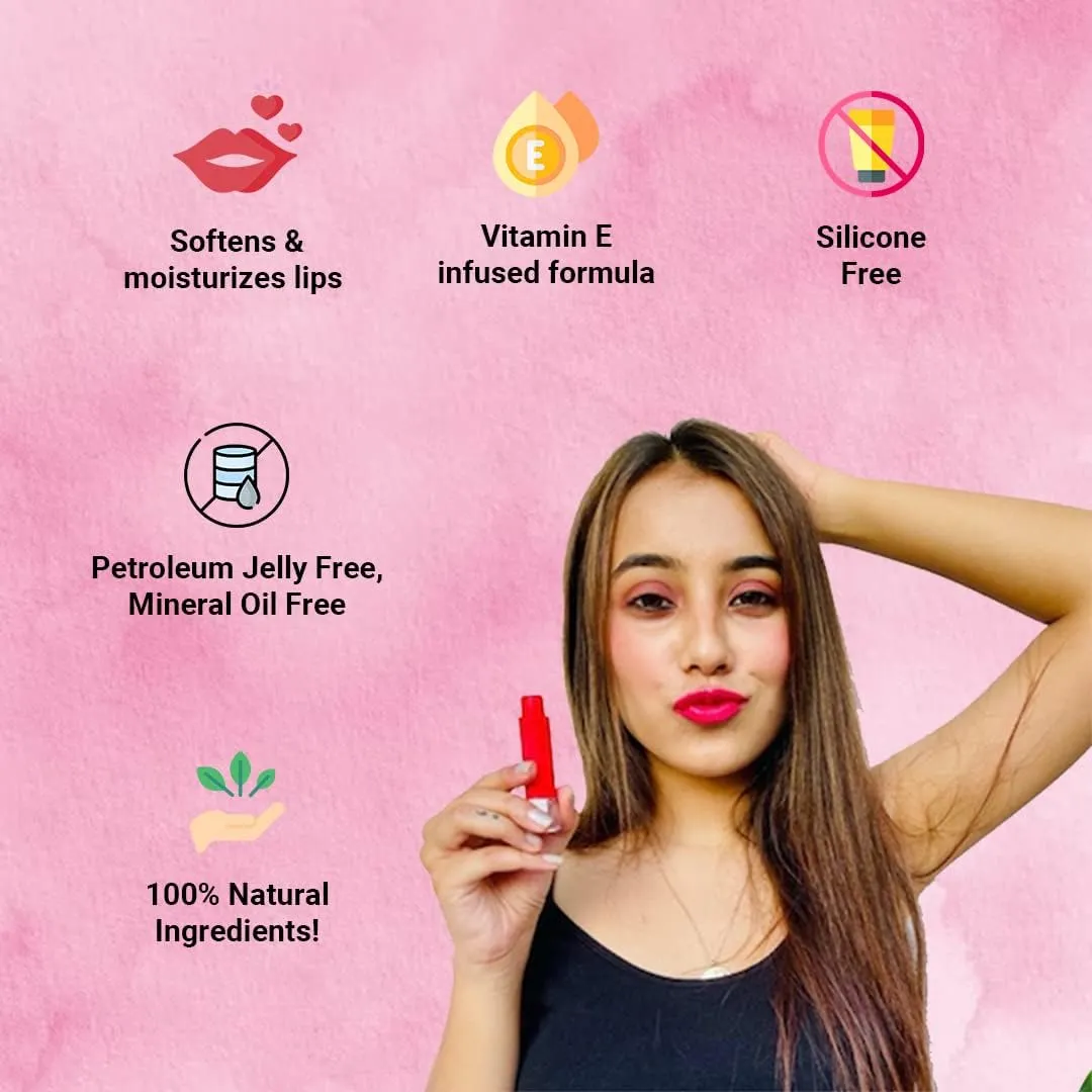 Lips Moisture Rich Lip Balm - Strawberry 4.5 g | For Dry Damaged & Chapped Lips | Enriched with Cocoa Butter Shea Butter l Glossy Finish | Halal Certified & Vegan