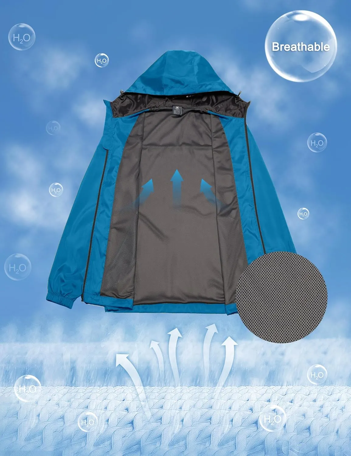 Little Donkey Andy Men’s Lightweight Breathable Windbreaker Golf Jacket UPF50  Windproof Outdoor Running Coat