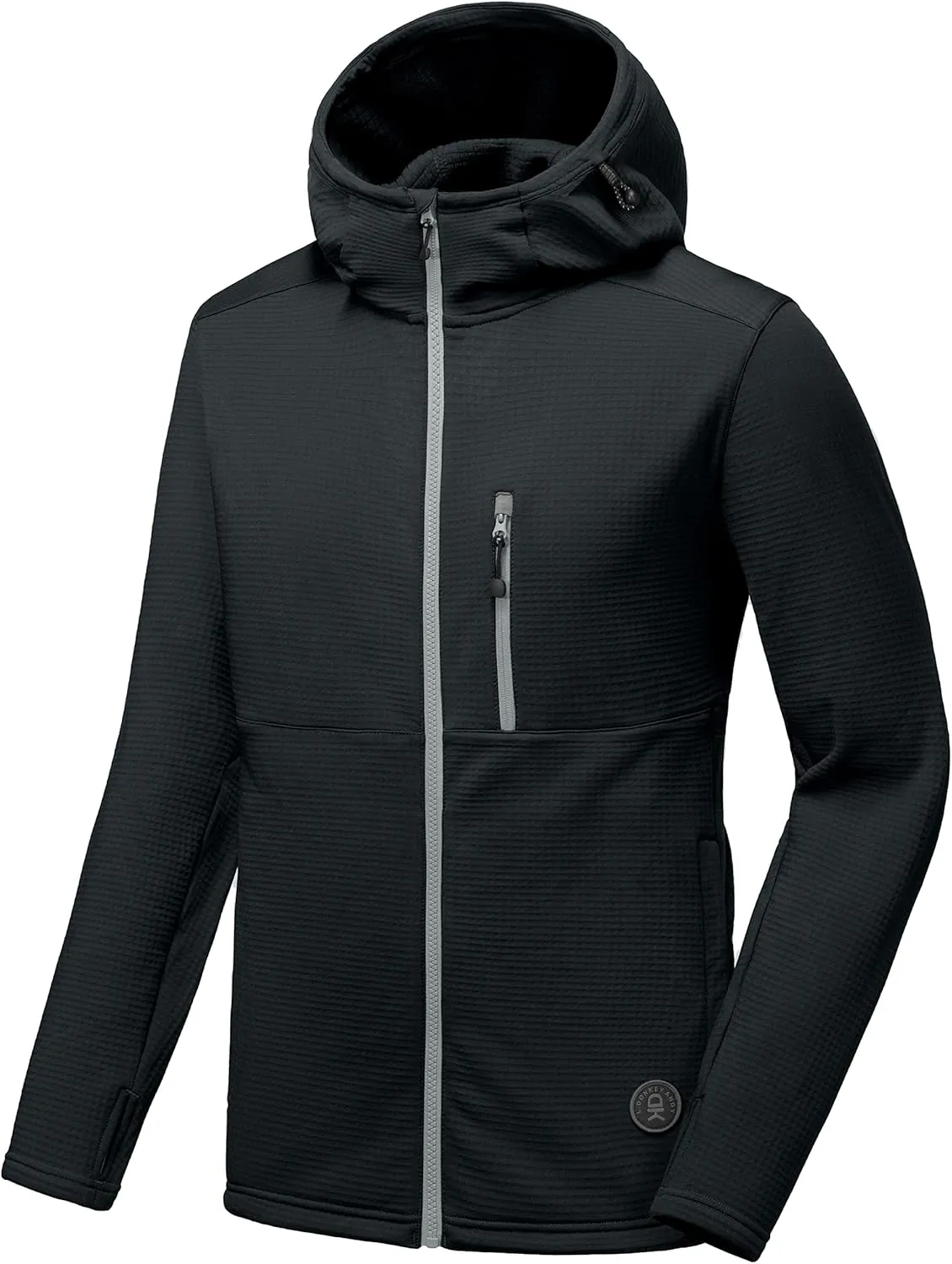 Little Donkey Andy Men's Winter Lightweight Warm Fleece Running Jacket Breathable Hooded Thermal Jacket with Thumb Holes