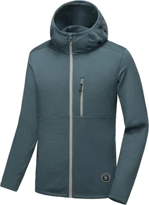 Little Donkey Andy Men's Winter Lightweight Warm Fleece Running Jacket Breathable Hooded Thermal Jacket with Thumb Holes