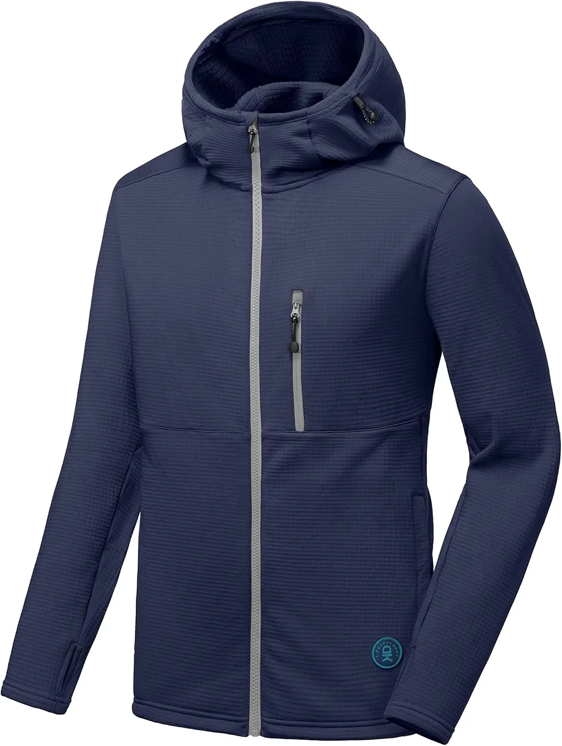 Little Donkey Andy Men's Winter Lightweight Warm Fleece Running Jacket Breathable Hooded Thermal Jacket with Thumb Holes