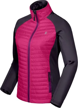 Little Donkey Andy Women's Insulated Hiking Jacket, Thermal Running Hybrid Jacket, Lightweight Breathable and Warm