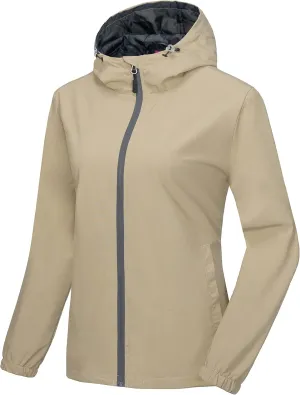 Little Donkey Andy Women's Lightweight Windbreaker Jacket Breathable Windproof Jacket Hiking Running Golf UPF50 