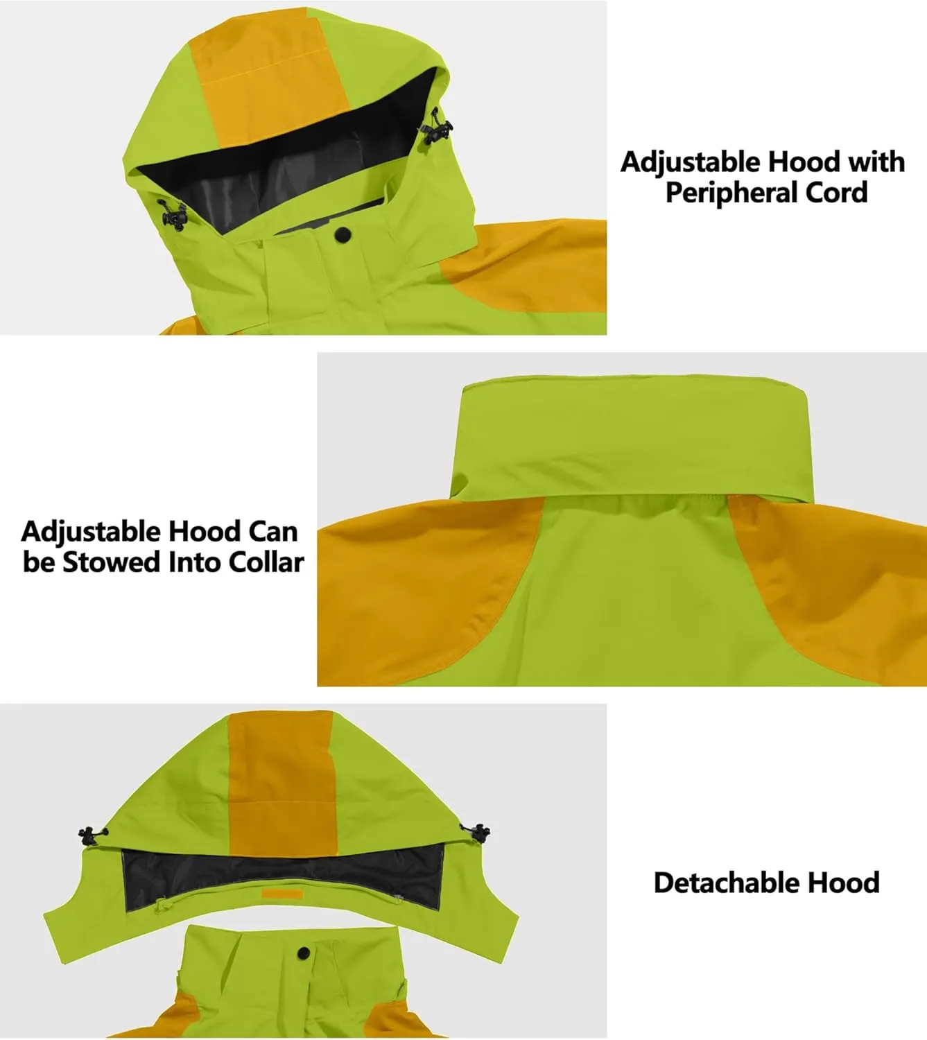 Little Donkey Andy Women's Waterproof Rain Jacket with Hood Breathable Lightweight Windbreaker Rain Shell Coat