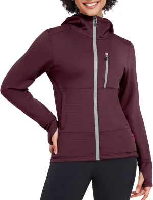 Little Donkey Andy Women's Winter Lightweight Warm Fleece Running Jacket Breathable Thumbholes Thermal Hiking Jacket