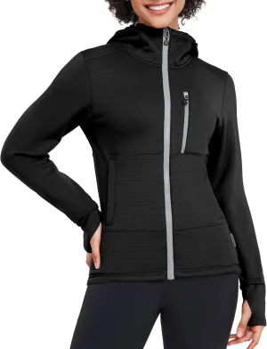 Little Donkey Andy Women's Winter Lightweight Warm Fleece Running Jacket Breathable Thumbholes Thermal Hiking Jacket