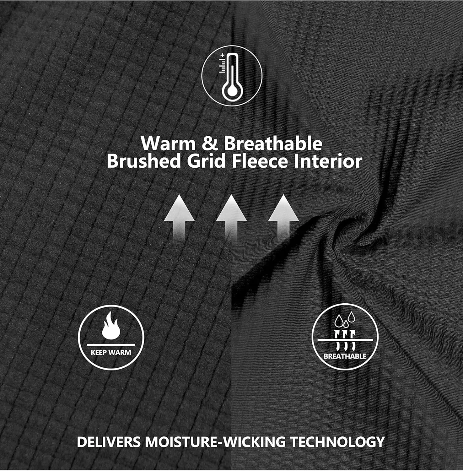 Little Donkey Andy Women's Winter Lightweight Warm Fleece Running Jacket Breathable Thumbholes Thermal Hiking Jacket