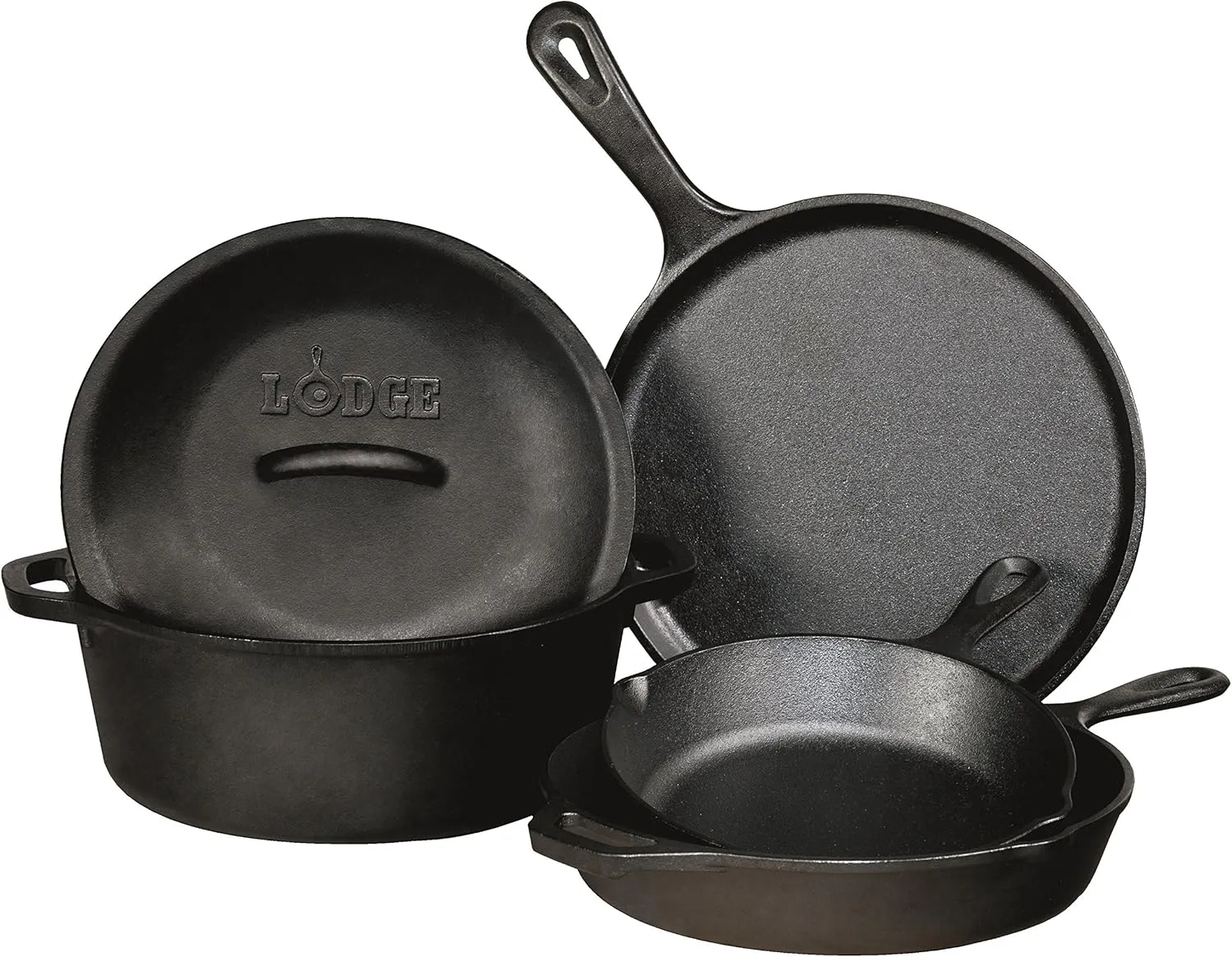 Lodge 2 Quart Pre-Seasoned Cast Iron Dutch Oven with Lid - Dual Handles - Use in the Oven, on the Stove, on the Grill or over the Campfire - Black