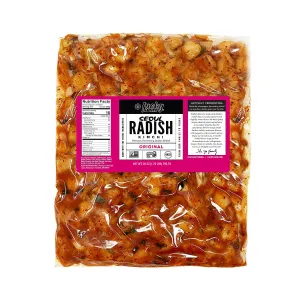Lucky Foods Seoul Radish Kimchi Original, (28oz / 1.75lbs), Authentic Korean Premium Fermented Kimchi, (Pack of 1) (Made in USA)