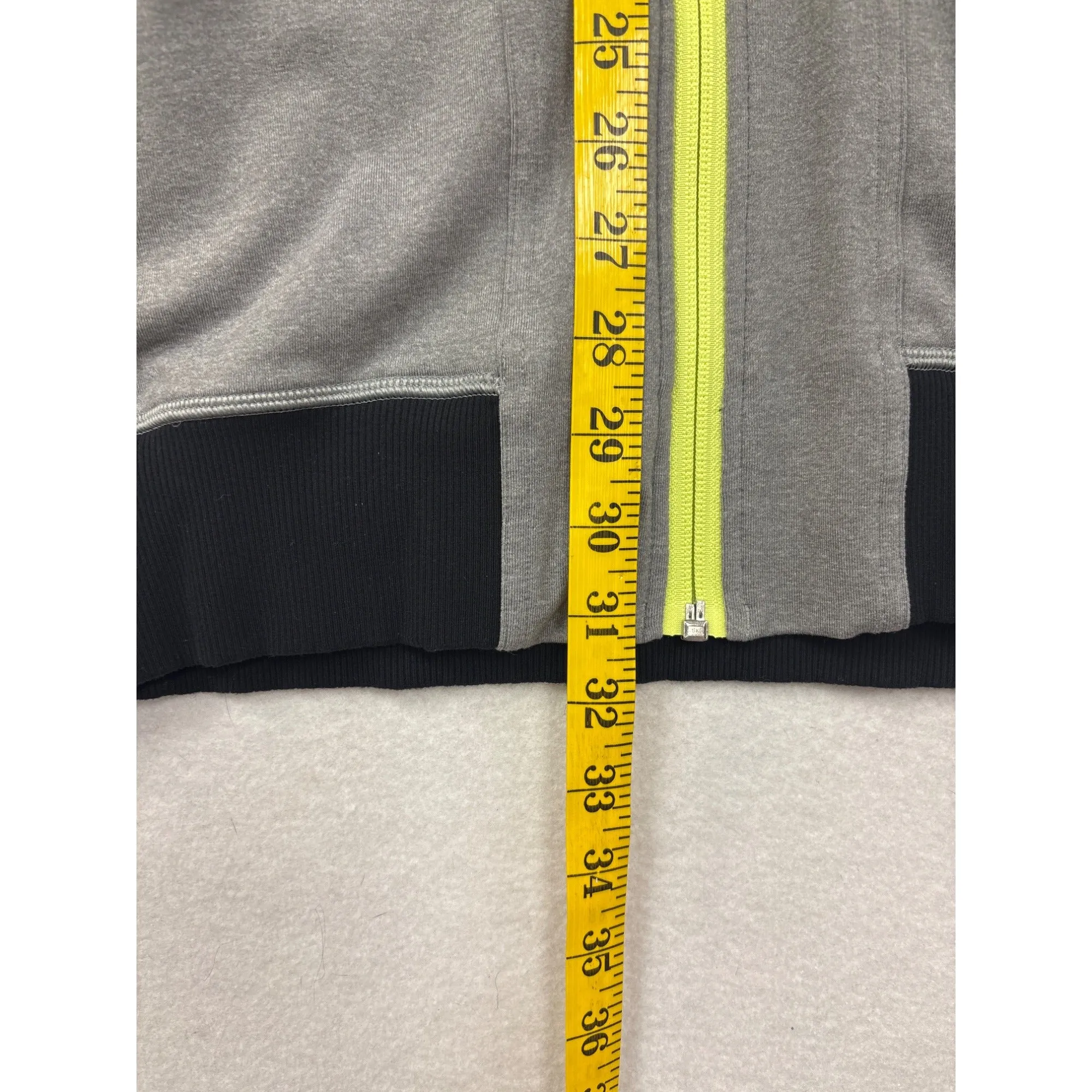 Lululemon Mens Full-Zip Jacket Black/Grey/Yellow Trim Size L #6984