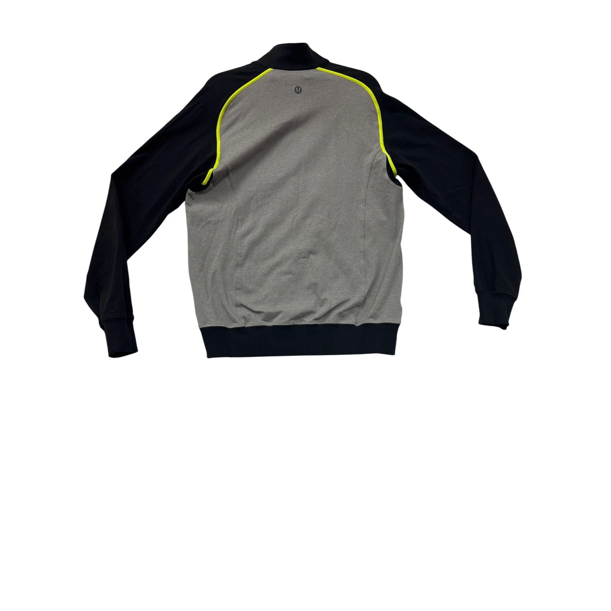 Lululemon Mens Full-Zip Jacket Black/Grey/Yellow Trim Size L #6984