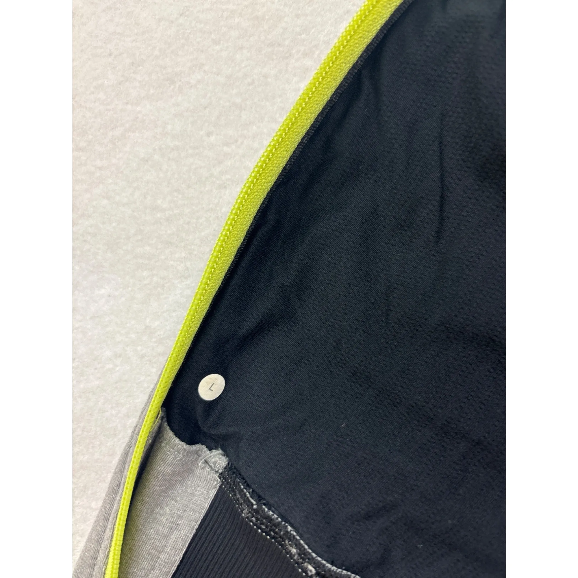 Lululemon Mens Full-Zip Jacket Black/Grey/Yellow Trim Size L #6984
