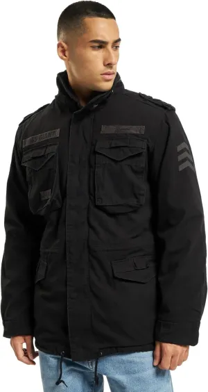 M-65 Giant Jacket - Breathable Field Jacket for Man, with Removable Inner Lining and Concealed Hood, Black-Small