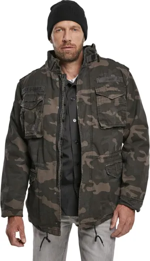 M-65 Giant Jacket - Breathable Field Jacket for Man, with Removable Inner Lining and Concealed Hood, Dark Camo - 5XL