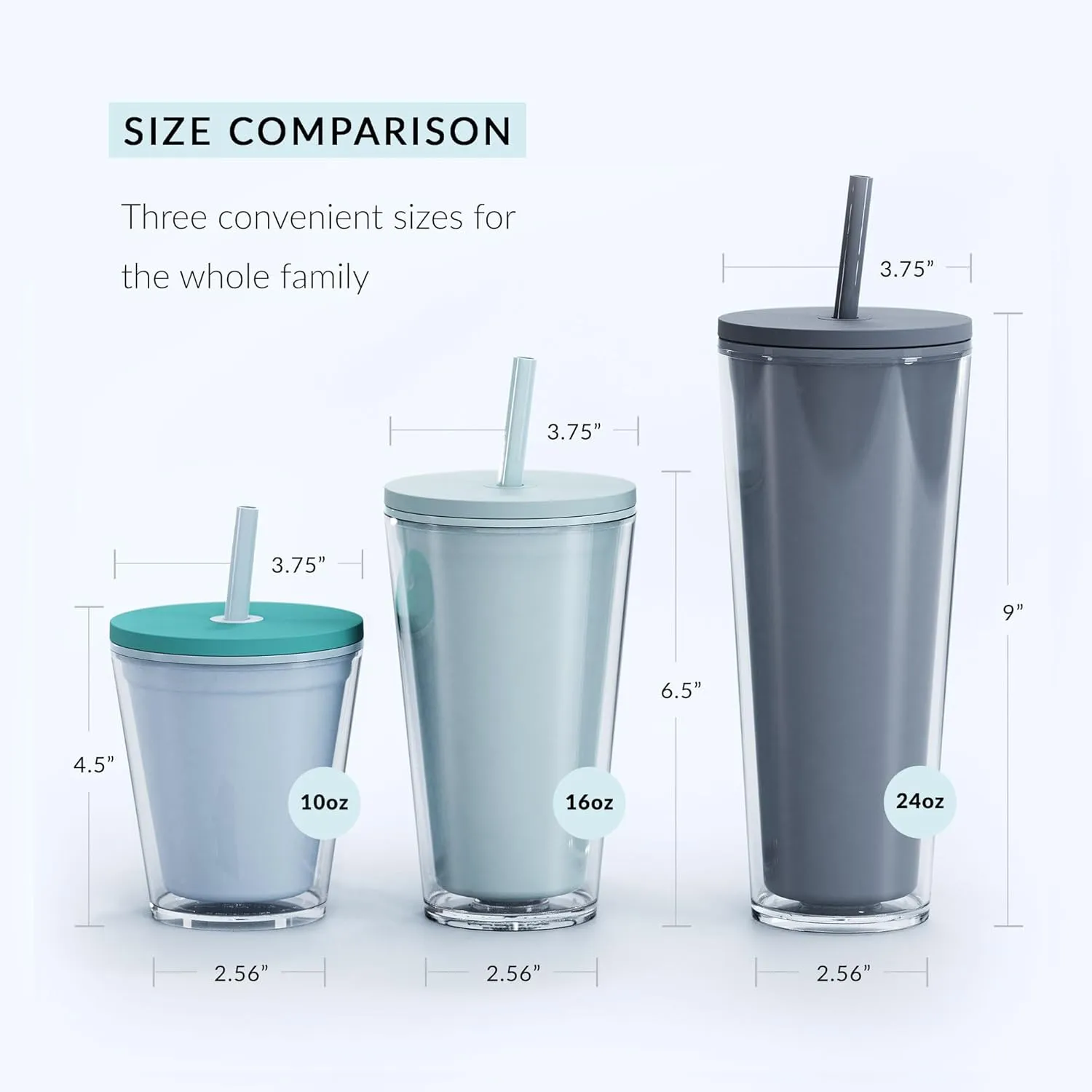 Maars Classic Acrylic Tumbler with Lid and Straw | 16oz Premium Insulated Iced Coffee Cups, Double Wall Reusable Plastic Cups - Clear, 2 Pack