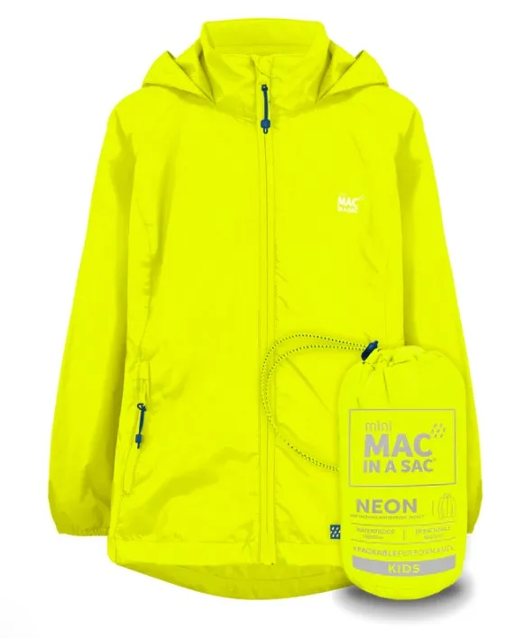 Mac in a Sac Origin Mini Packable Waterproof Jacket in Neon Yellow