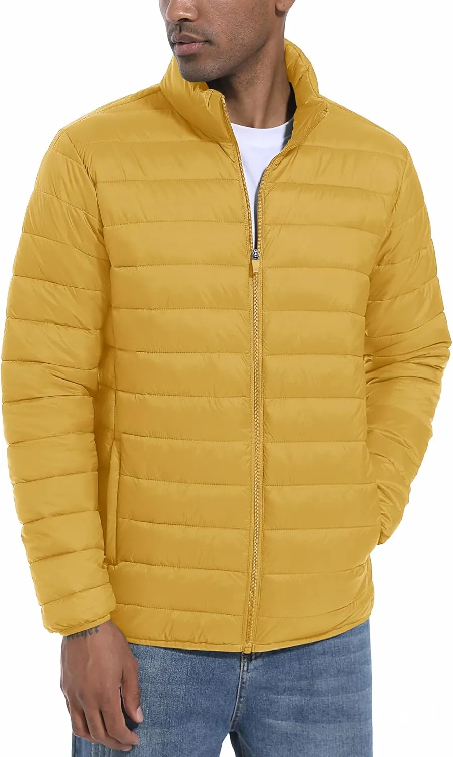 MAGCOMSEN Men's Puffer Jacket Lightweight Warm Winter Coats Water Repellent Windproof Insulated Jacket