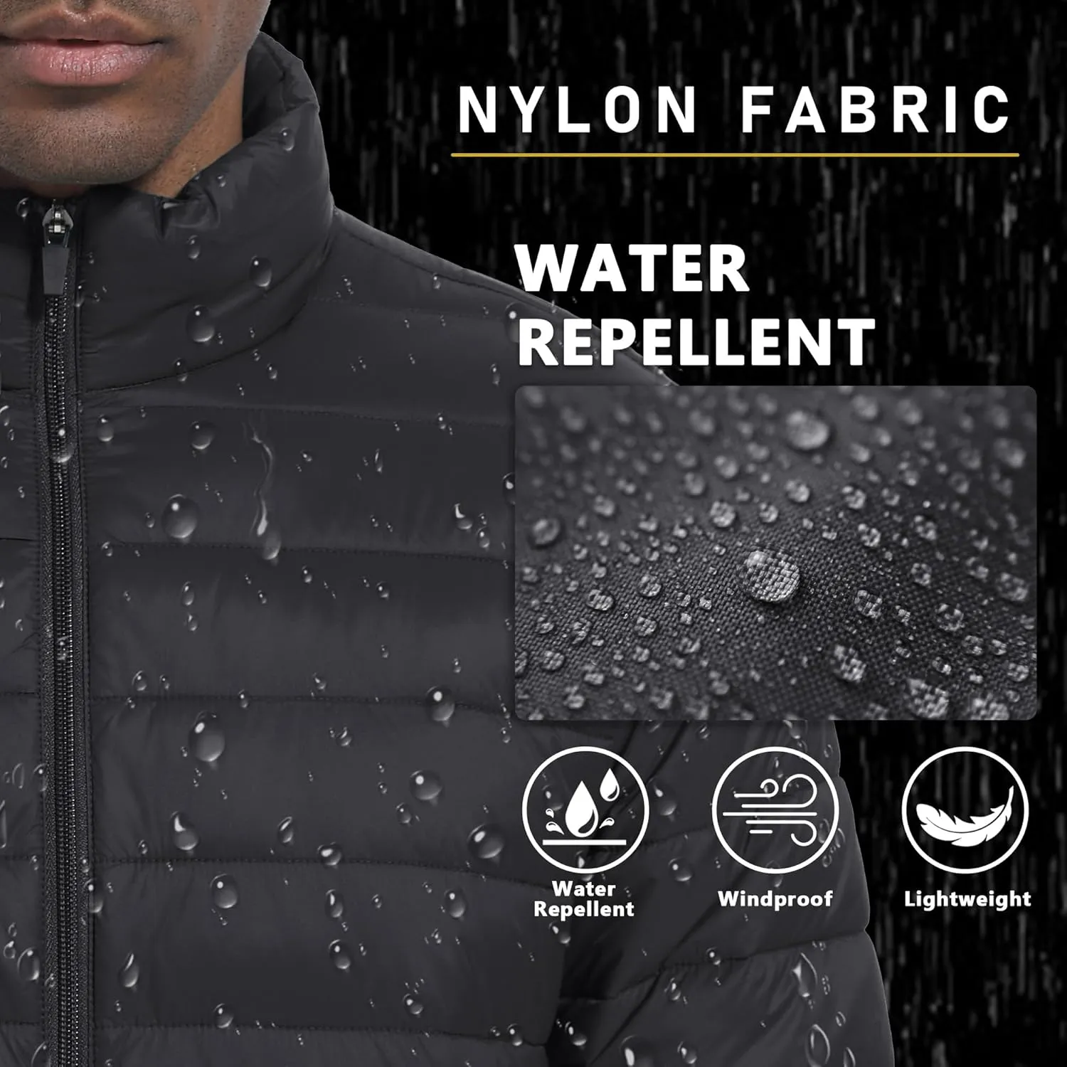 MAGCOMSEN Men's Puffer Jacket Lightweight Warm Winter Coats Water Repellent Windproof Insulated Jacket