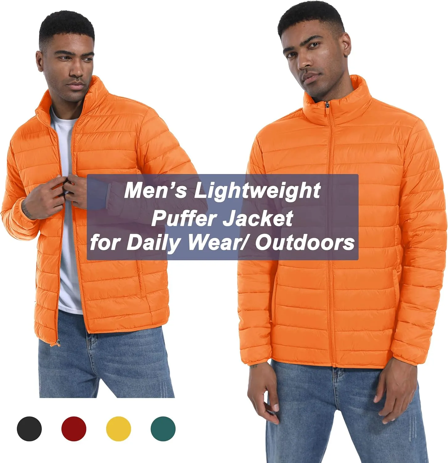 MAGCOMSEN Men's Puffer Jacket Lightweight Warm Winter Coats Water Repellent Windproof Insulated Jacket