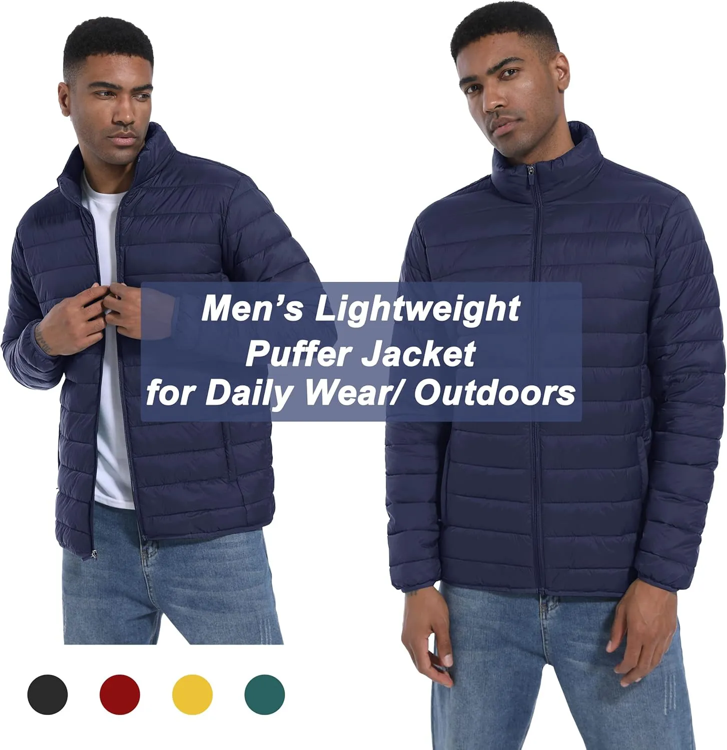 MAGCOMSEN Men's Puffer Jacket Lightweight Warm Winter Coats Water Repellent Windproof Insulated Jacket