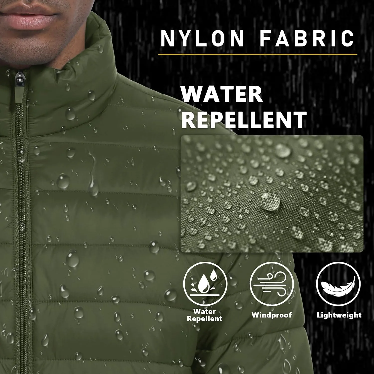 MAGCOMSEN Men's Puffer Jacket Lightweight Warm Winter Coats Water Repellent Windproof Insulated Jacket