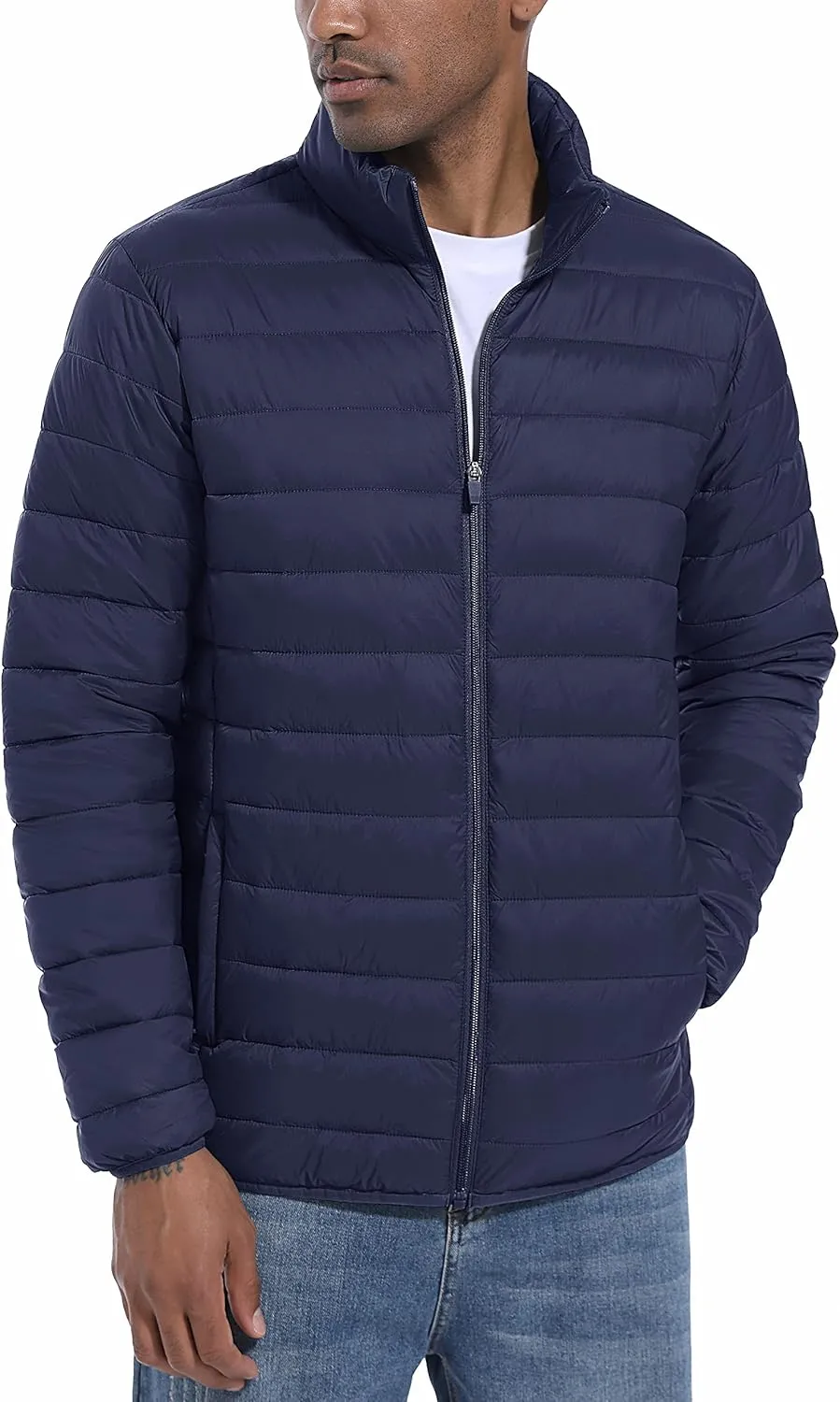 MAGCOMSEN Men's Puffer Jacket Lightweight Warm Winter Coats Water Repellent Windproof Insulated Jacket