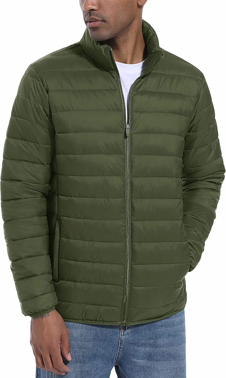 MAGCOMSEN Men's Puffer Jacket Lightweight Warm Winter Coats Water Repellent Windproof Insulated Jacket