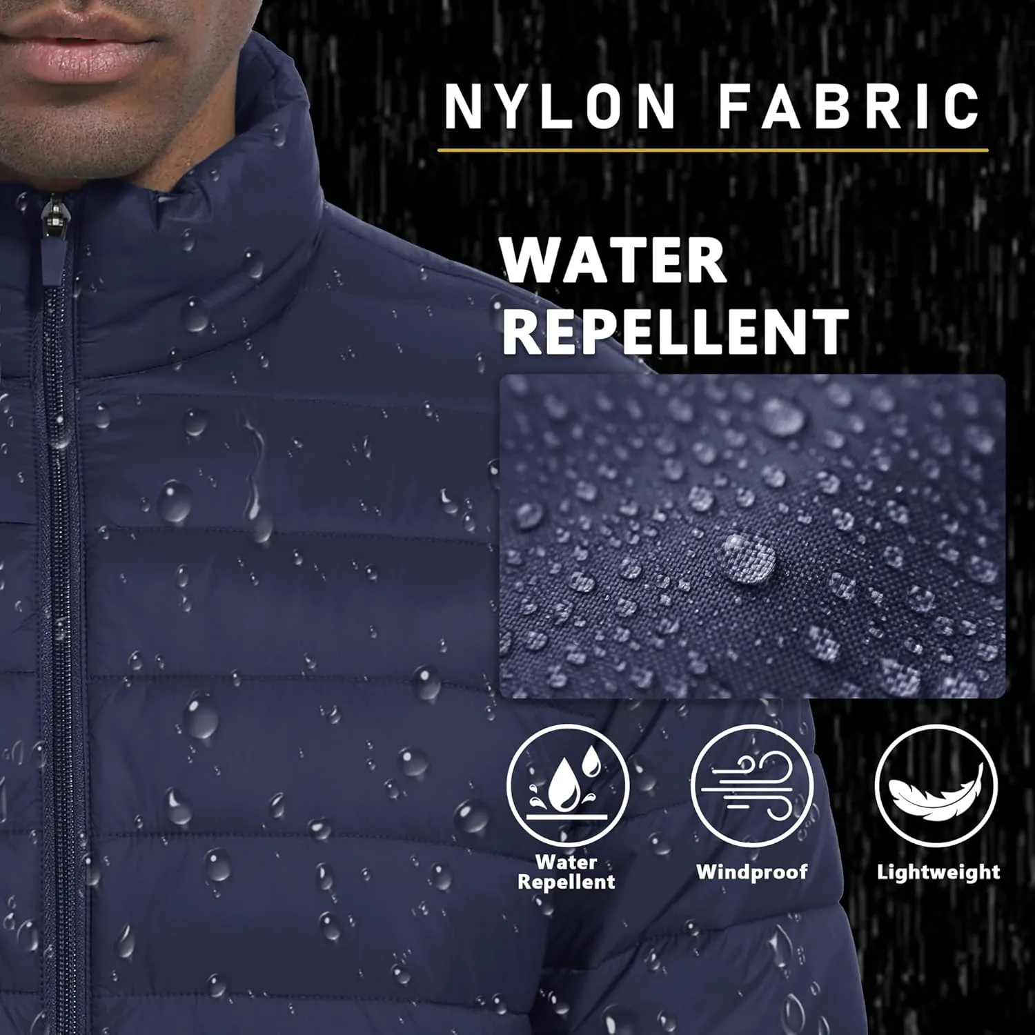 MAGCOMSEN Men's Puffer Jacket Lightweight Warm Winter Coats Water Repellent Windproof Insulated Jacket