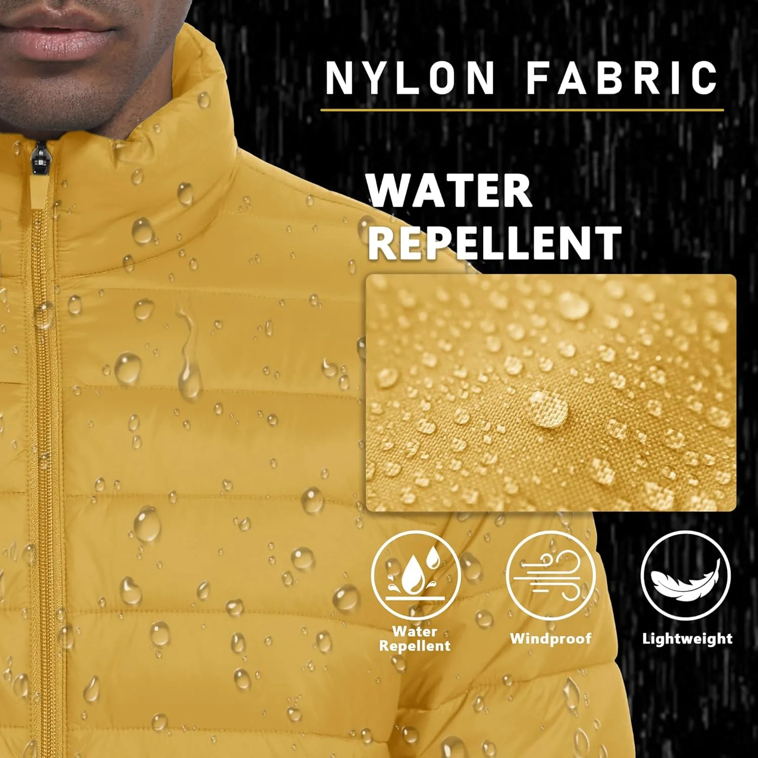MAGCOMSEN Men's Puffer Jacket Lightweight Warm Winter Coats Water Repellent Windproof Insulated Jacket