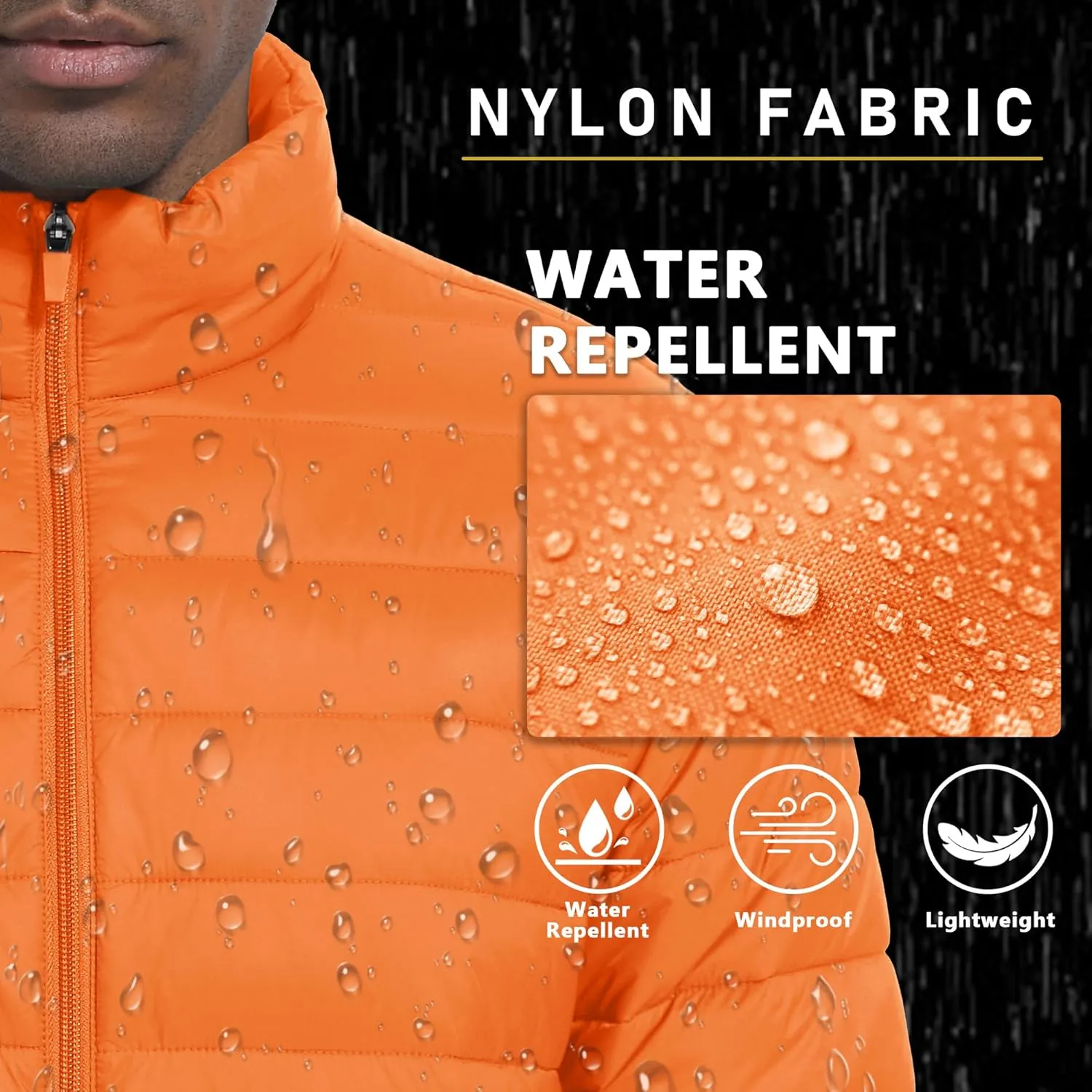 MAGCOMSEN Men's Puffer Jacket Lightweight Warm Winter Coats Water Repellent Windproof Insulated Jacket