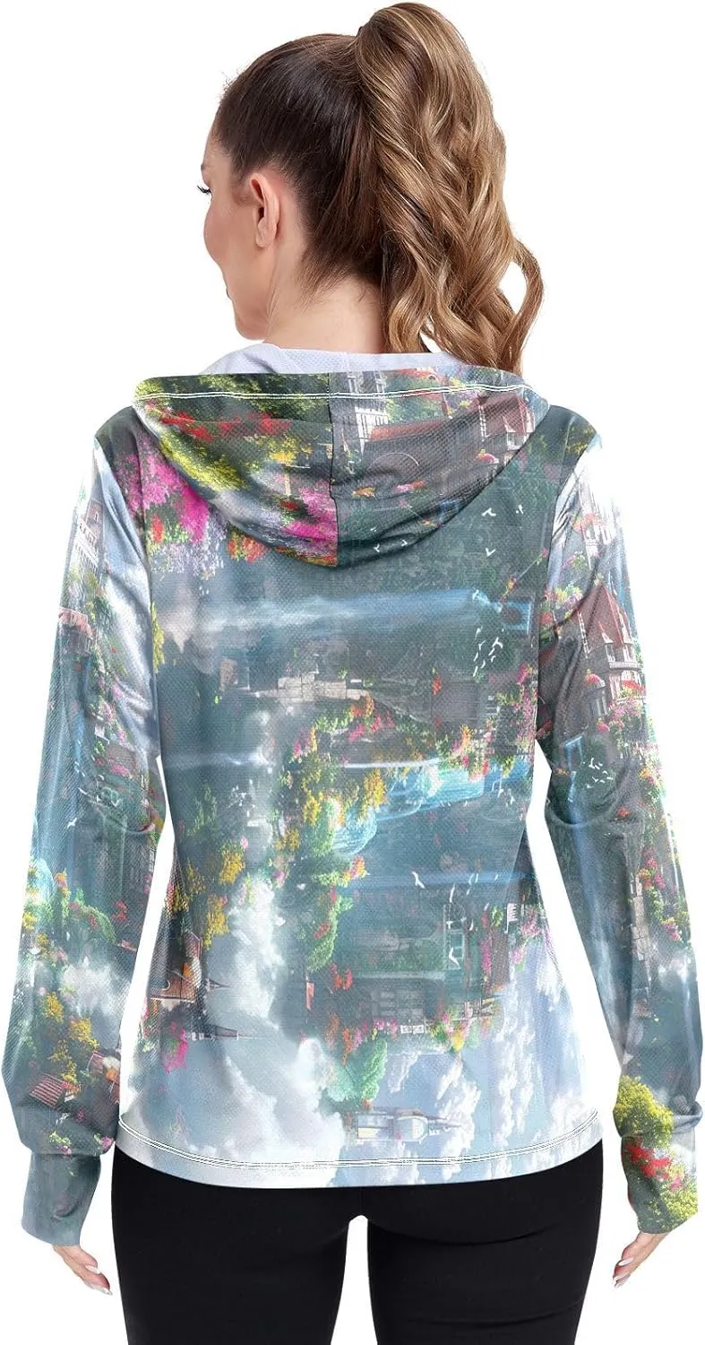 Magical Garden Clouds Uv Jacket Women, Upf 50  Cooling Long Sleeve Shirt Women, S-XXL