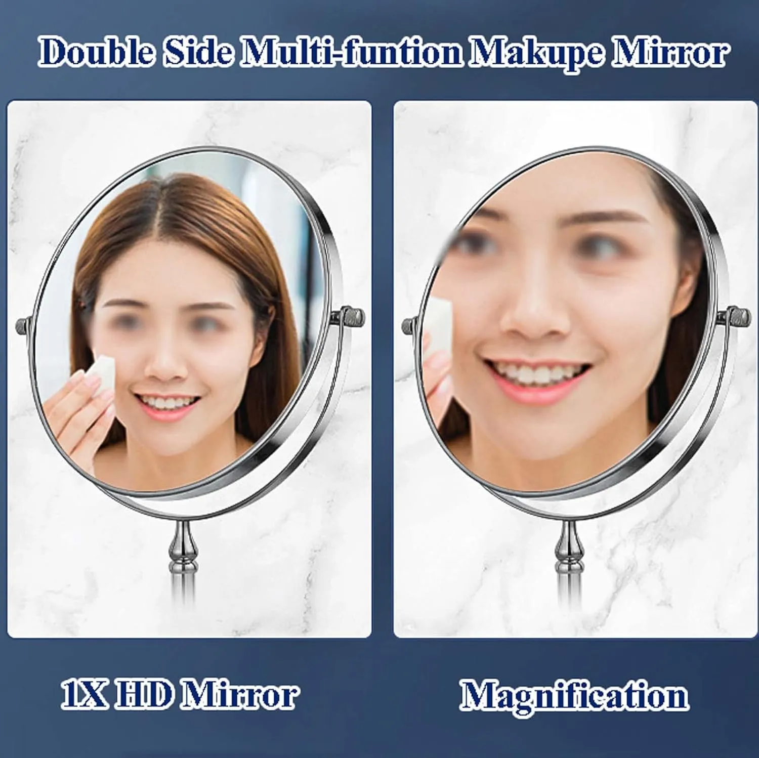Magnifying Makeup Mirror Double Sided, 360 Degree Adjustable Portable Cosmetic Mirror, 1X 3X 5X 7X 10X Magnification Mirror, Bathroom Shaving Make Up Mirrors, Girl Women Gifts