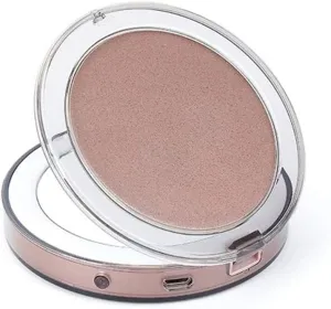 Makeup Mirror LED Light Mini Makeup Mirror Compact Pocket Face Lip Cosmetic Mirror Travel Portable Lighting Mirror Magnifying Glass Foldable (Color : A)