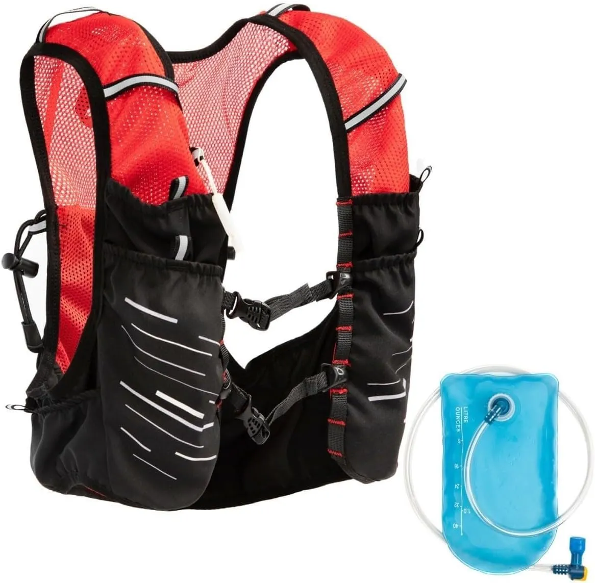 Marathon Off-Road Running Bag, Lightweight Cycling Hydration Backpack for Trail Running, Water Bottle Bag (Black)