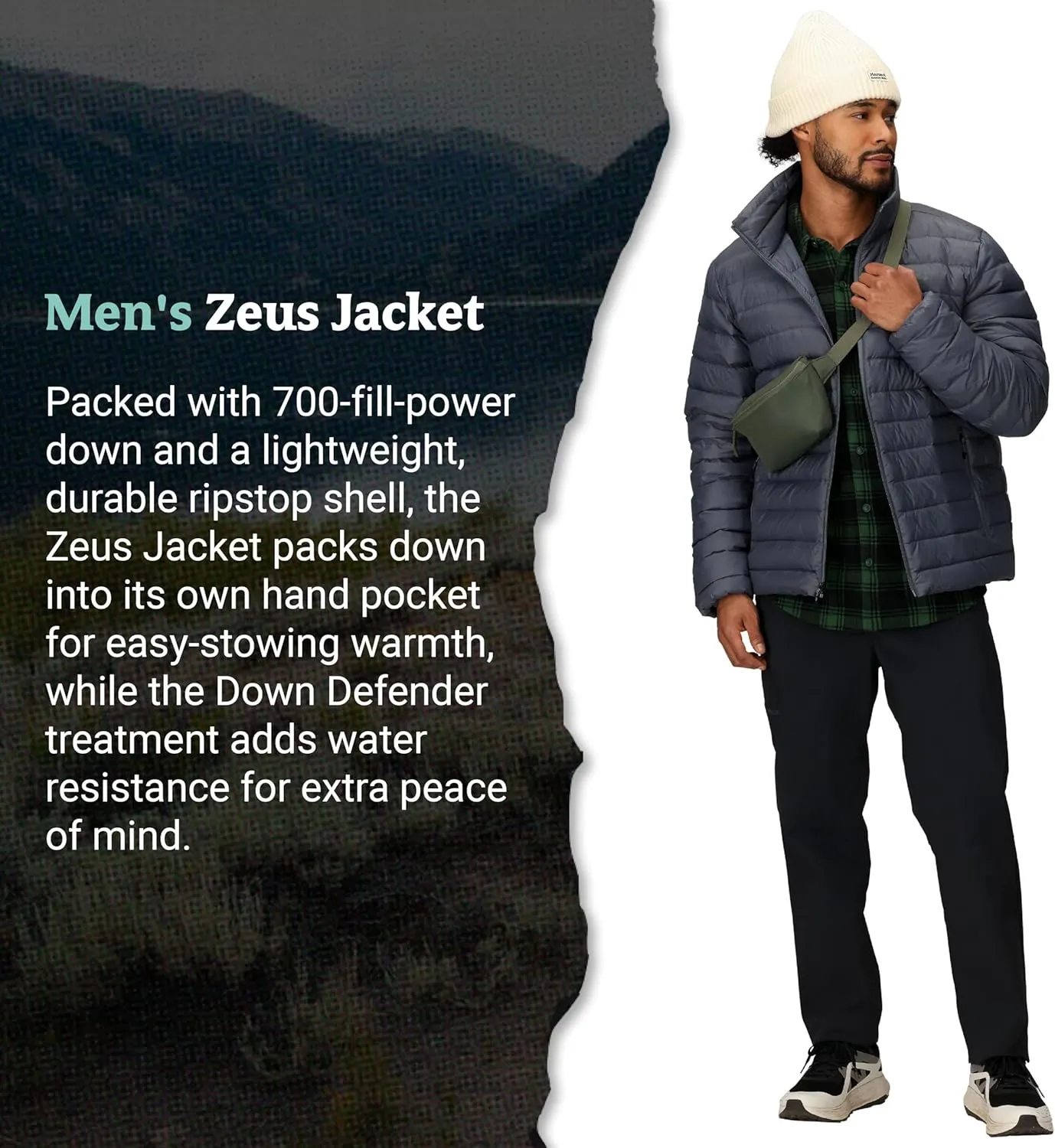 MARMOT Men's Lightweight, Water-Resistent Zeus Jacket, 700 Fill Power Down