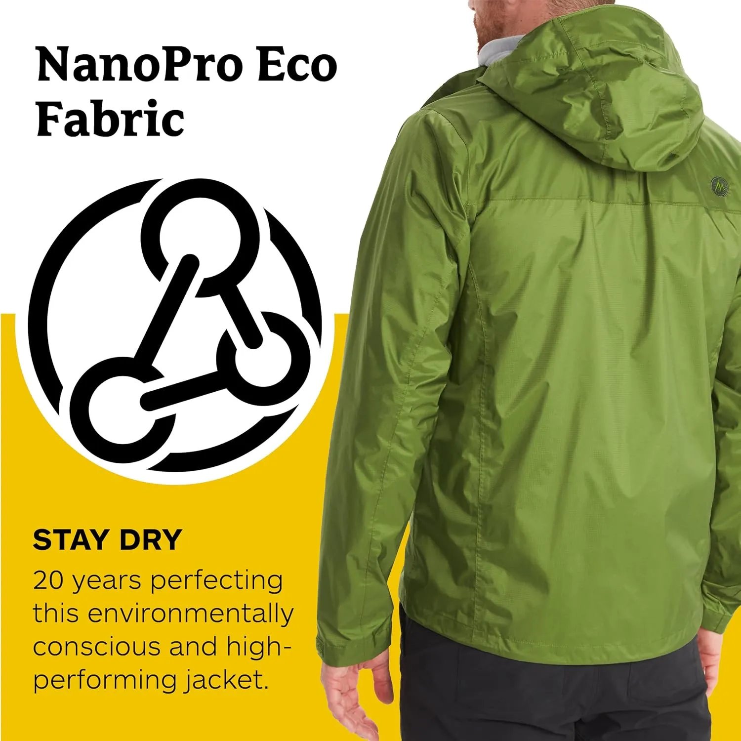 MARMOT Men's Precip Eco Waterproof Rain Jacket - 100% Recycled, Breathable, Lightweight, Packable Raincoat