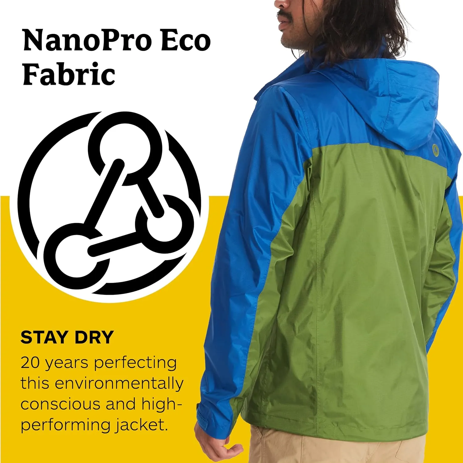 MARMOT Men's Precip Eco Waterproof Rain Jacket - 100% Recycled, Breathable, Lightweight, Packable Raincoat